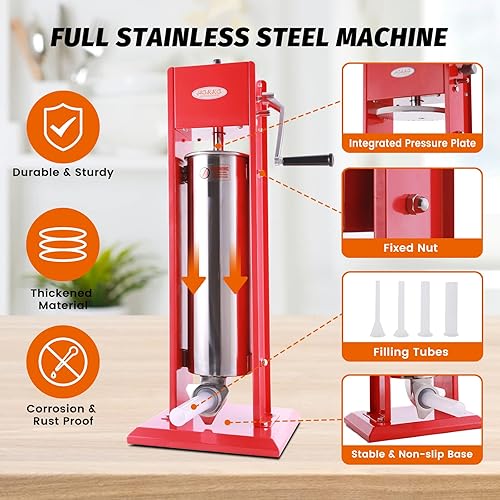 Miniatura 4 de Hakka 15 libras (7 litros) rellenos de salchichas horzonales de 2 velocidades