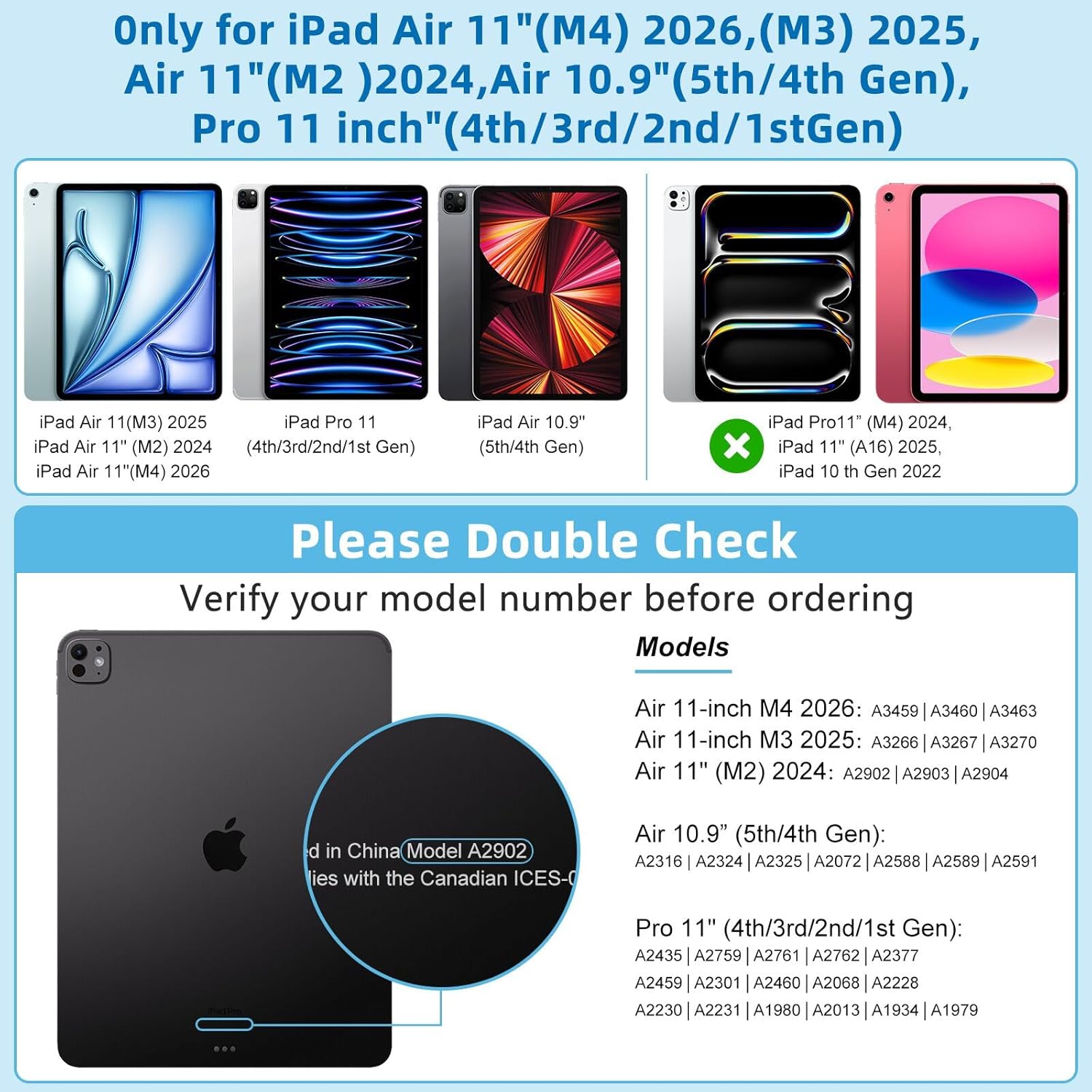 Magic Keyboard Case for iPad Air 11-inch (M4 2026/M3 2025/M2 2024) & iPad Pro 11 inch(1st/2nd/3rd/4th Generation,Backlight ,Magnetic Keyboard Case with Multi-Touch Trackpad for Air 10.9 5th/4th Gen