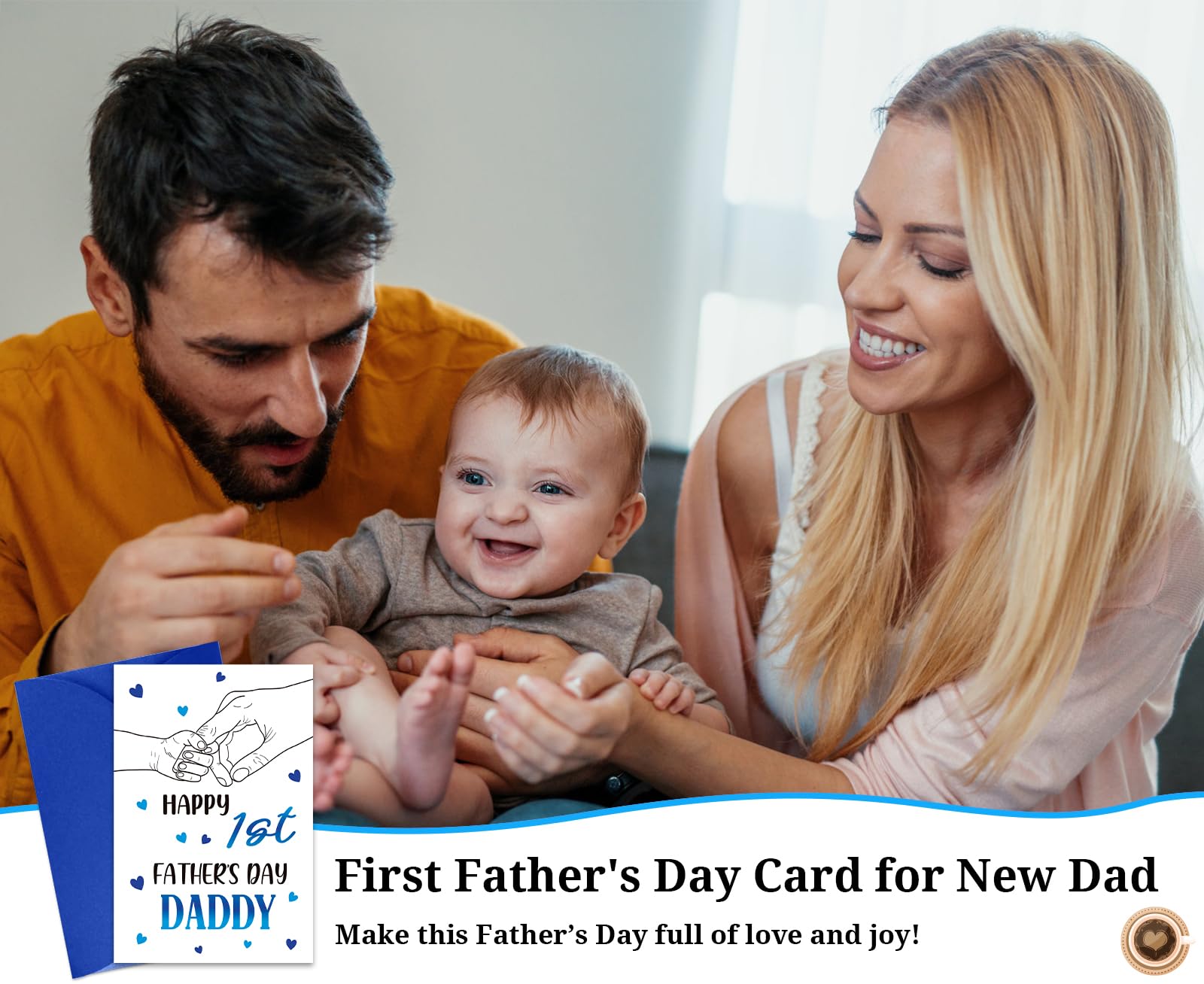 BIZIBAFF Karte Zum Ersten Vatertag Für Opa – Personalisierbare Geschenkkarte Vom Baby Für Den Neuen Großvater