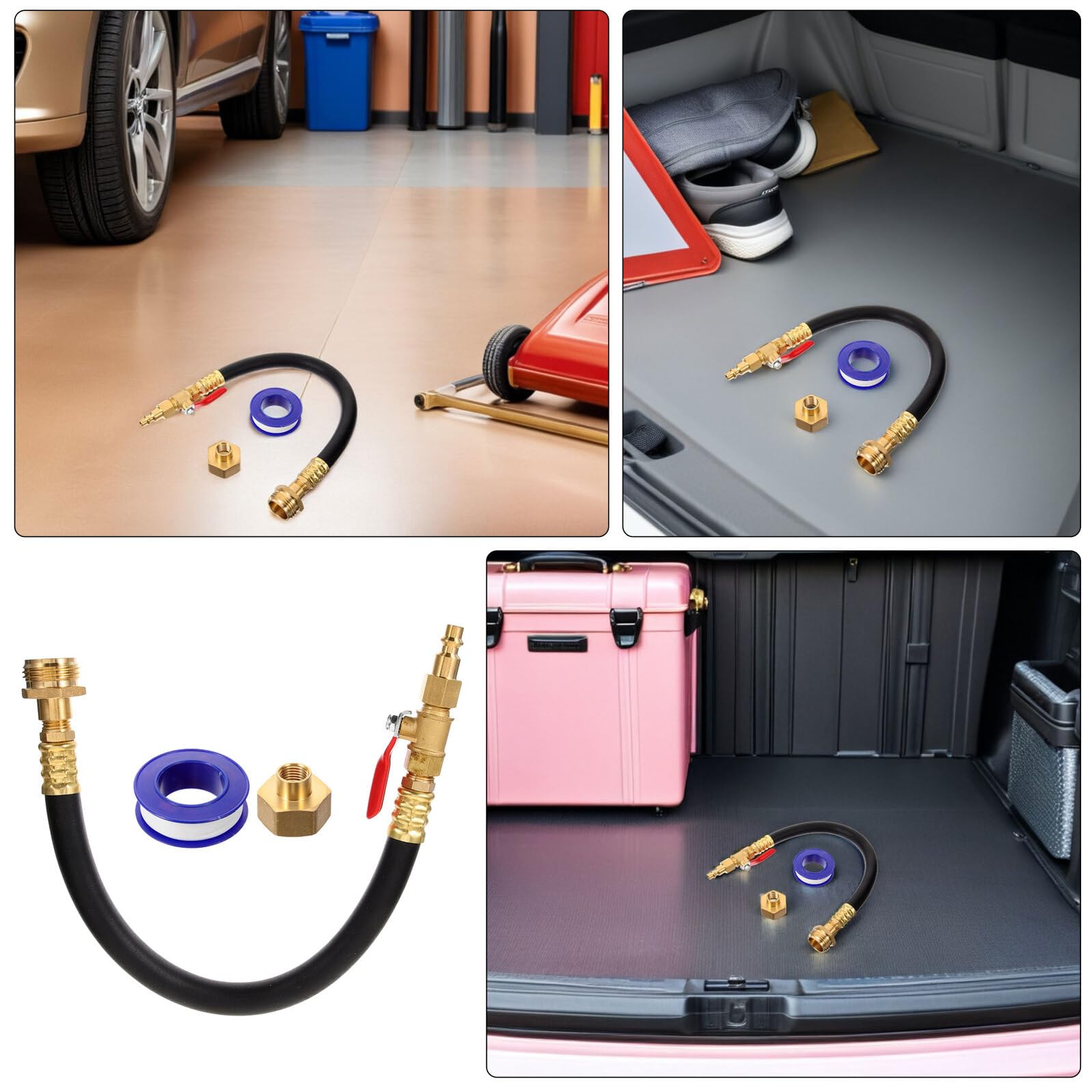 Set 2 Adattatori per Spurgo Inverno Camper Valvola a Sfera Collegamento Rapido per Compressore D’Aria Accessori Manutenzione Tubo Acqua e Irrigazione Soluzioni Compatte per