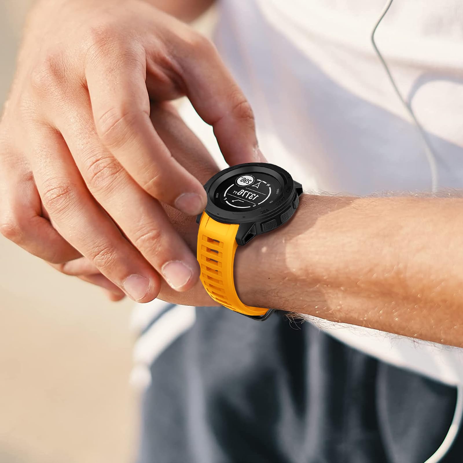 Cinturino per Garmin Instinct 2 / Instinct 2 Solar/Surf/Tactical Band Sport Nylon Robusto cinturino di ricambio compatibile con Garmin Instinct 2 / Instinct 2 Solar/Surf/Tactical Armband, Eine Grösse