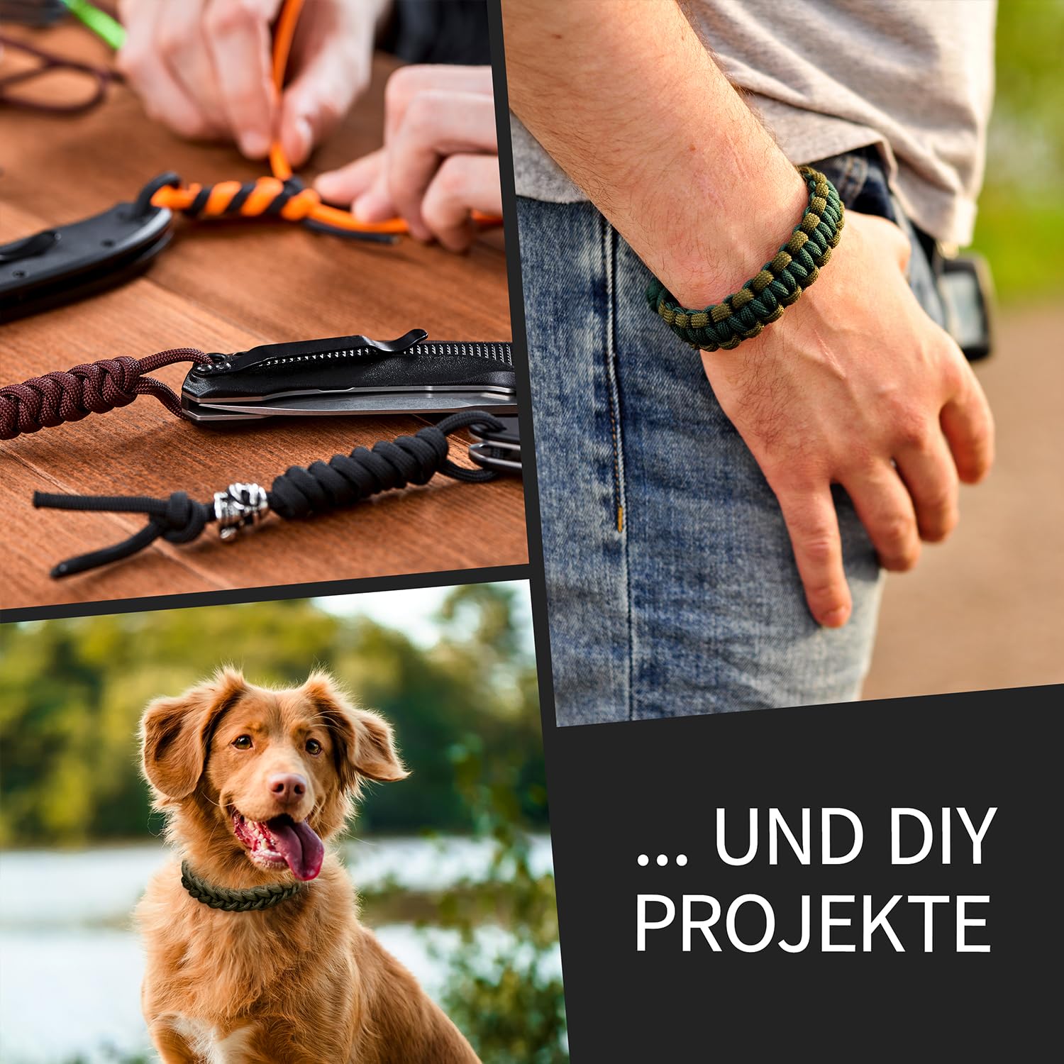 NOWA AMZoutdoor® 4mm odblaskowa linka Paracord 550 | Odblaskowa linka Paracord | Sprzęt outdoorowy | Kemping outdoorowy | Linki Paracord (Oliwkowo-zielona/kamuflaż odblaskowy, 5 metrów)