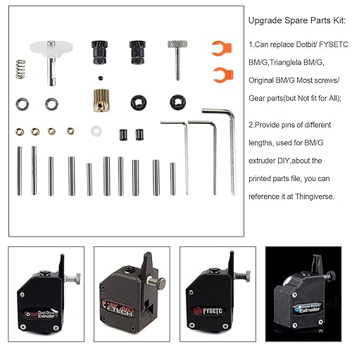 Miniatura 2 de BCZAMD - Juego de accesorios de impresora 3D, juego de construcción de extrusora de accionamiento directo, incluye engranajes inclinados, repuesto
