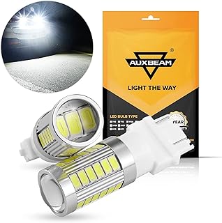 Auxbeam 3157 T25 P27/5W LED Light Bulbs, Extremely Bright White 6000LM LED Bulb for Brake/Reverse/Parking/Tail/Turn Signal...