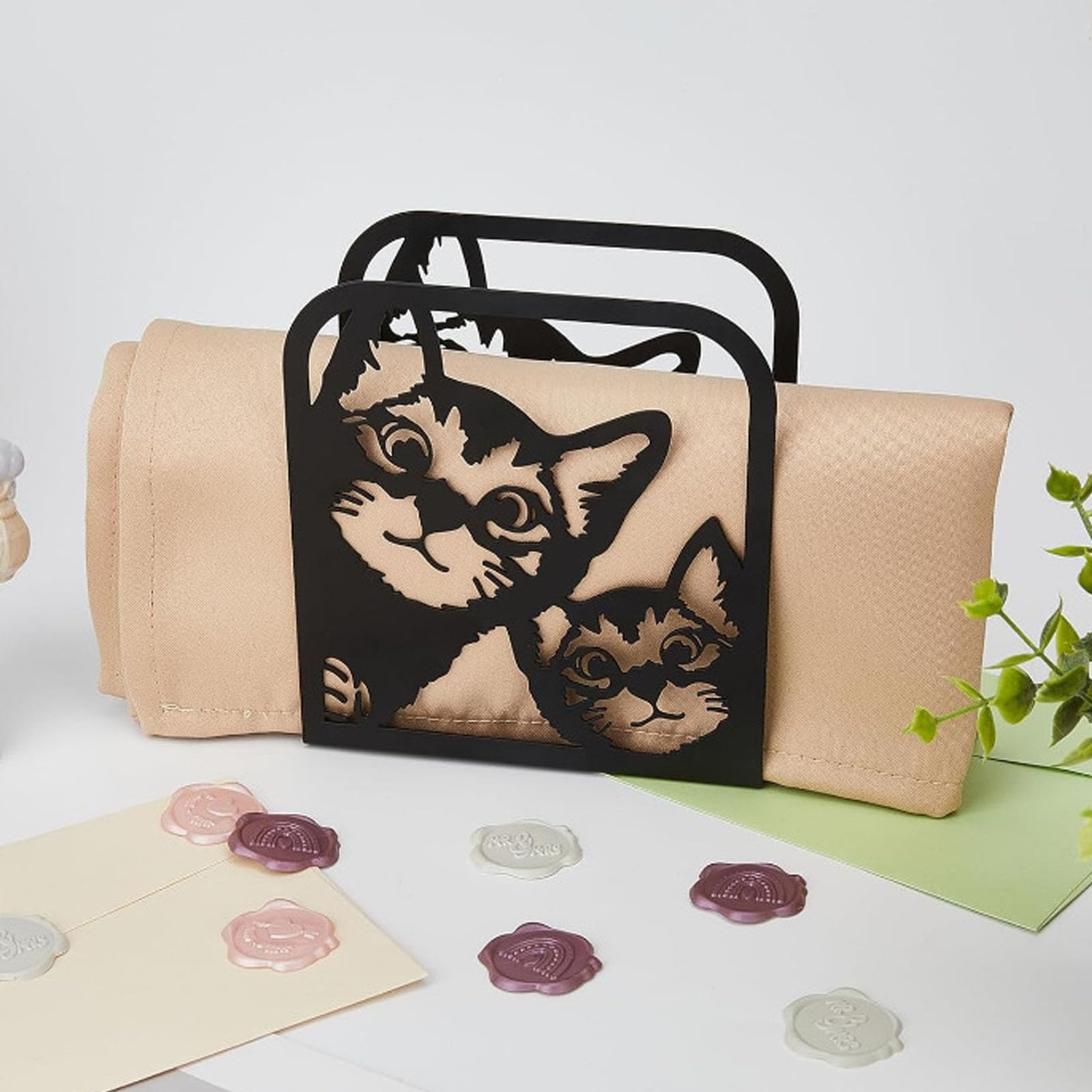 Napkin Holder for Table, Cat Standing Paper Napkin Holder Modern Napkin Holder Tissue Holder for Dining Table Farmhouse Table Napkin Holder