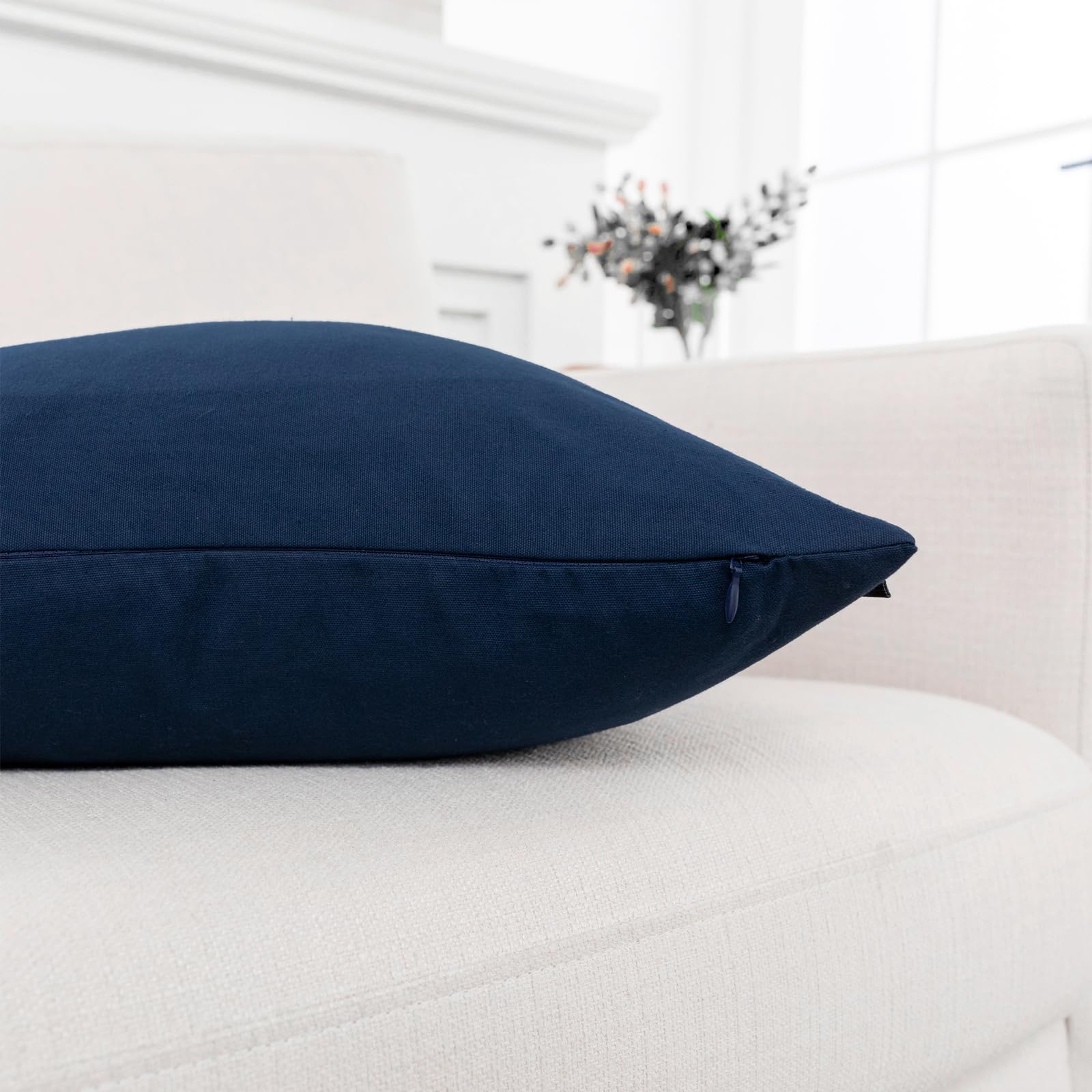 Amazon.com: Vfuty Set of 2 Navy and Brown Decorative Throw Pillow