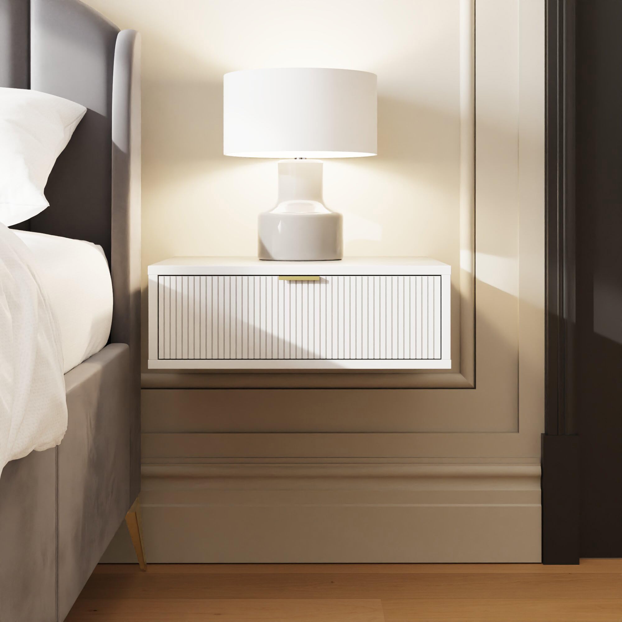 GFW Sienna Floating Bedside Tables - White