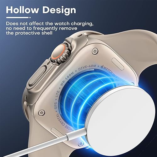 Miniatura 3 de TAURI Juego de 2 fundas rígidas diseñadas para Apple Watch Ultra de 49mm con protector de pantalla de vidrio templado 9H, sensible al tacto