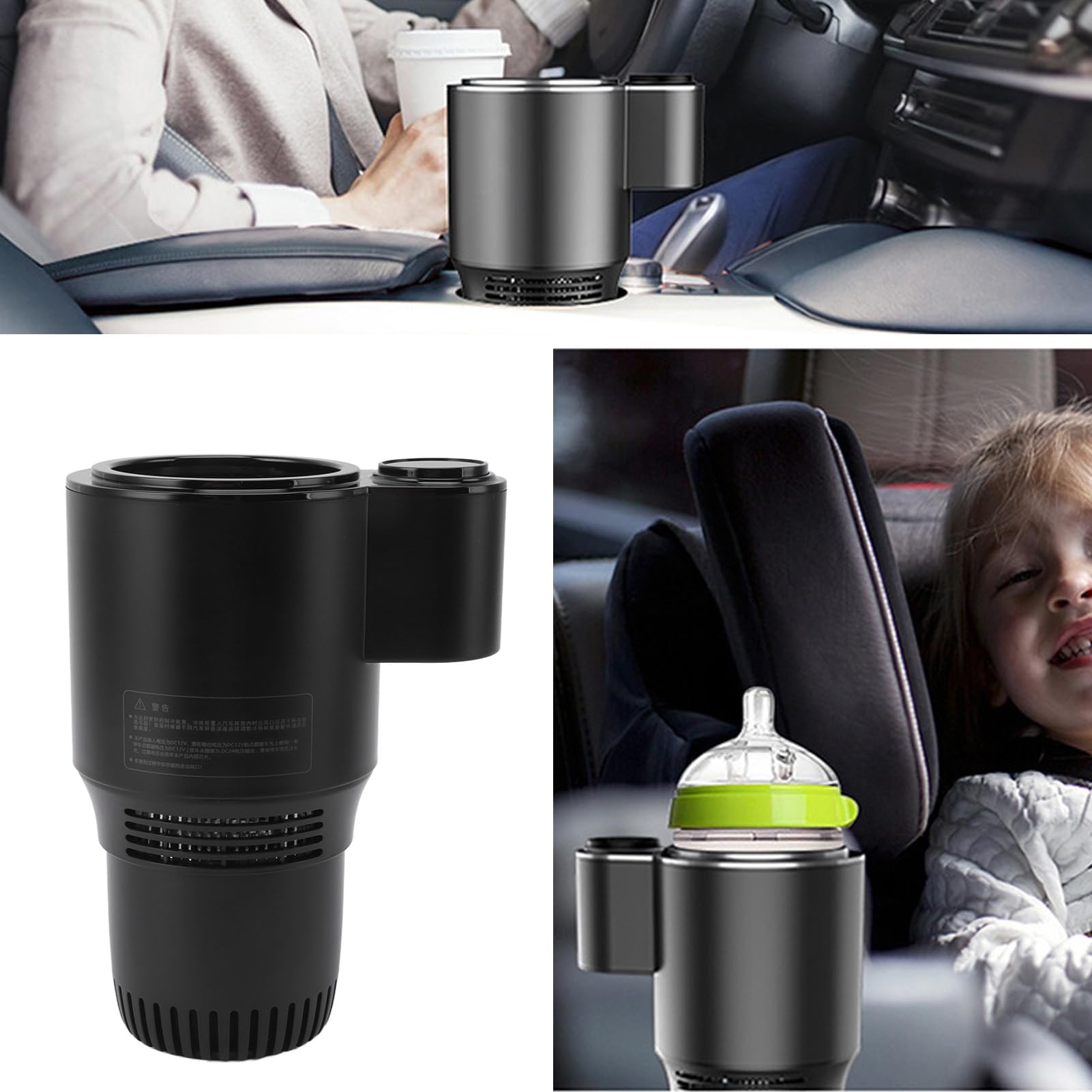 2 in 1 Smart Car Cup Warmer Cooler, 12V 36W Car Raffreddamento e Riscaldamento Portabicchieri, Touch Control, Tazza da Viaggio di Raffreddamento per Auto Universale Intelligente