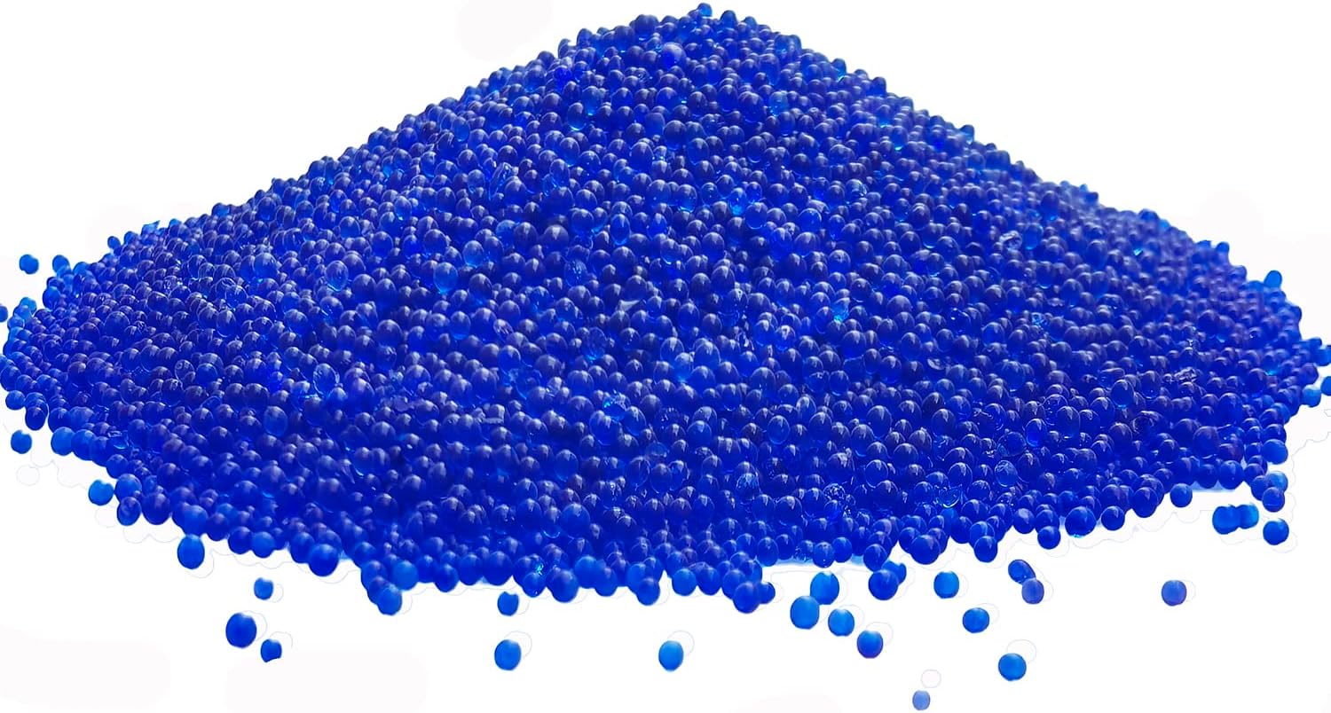 1 Pound 2-4 mm Blue (Blue to Pink) Premium Indicating Silica Gel Beads- Reusable Desiccant Beads Silica Gel Rechargeable Moisture Absorber Silica Gel Desiccant (1 LB)
