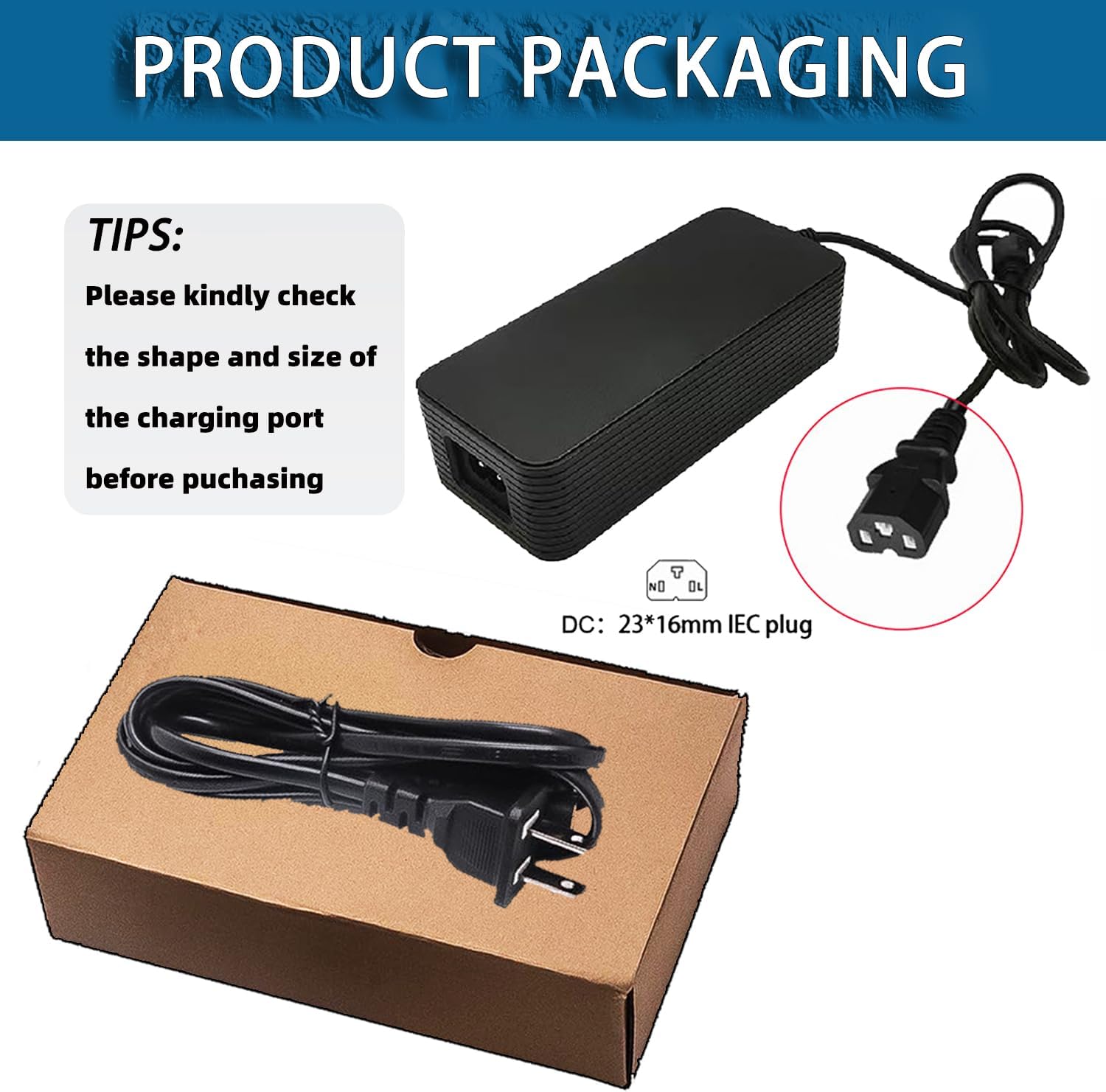 QDD 48V 3A Battery Charger Output C13 Connector for 48V 55.2V Lead Acid Battery Pack