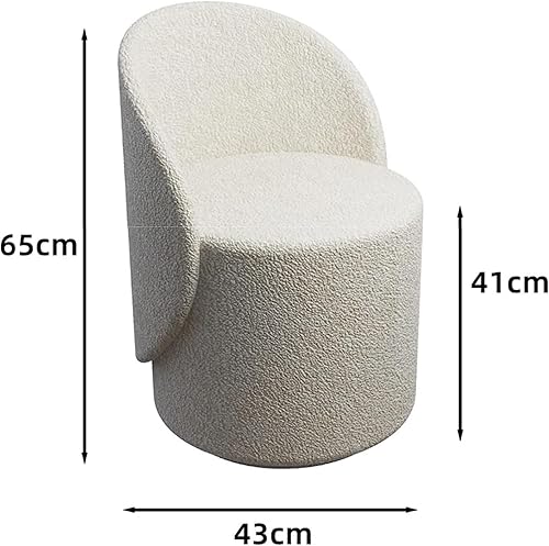 Miniatura 3 de Silla de maquillaje giratoria, esponja de alta densidad para dormitorio, silla de maquillaje para el hogar, taburete de lana de cordero, sillón de
