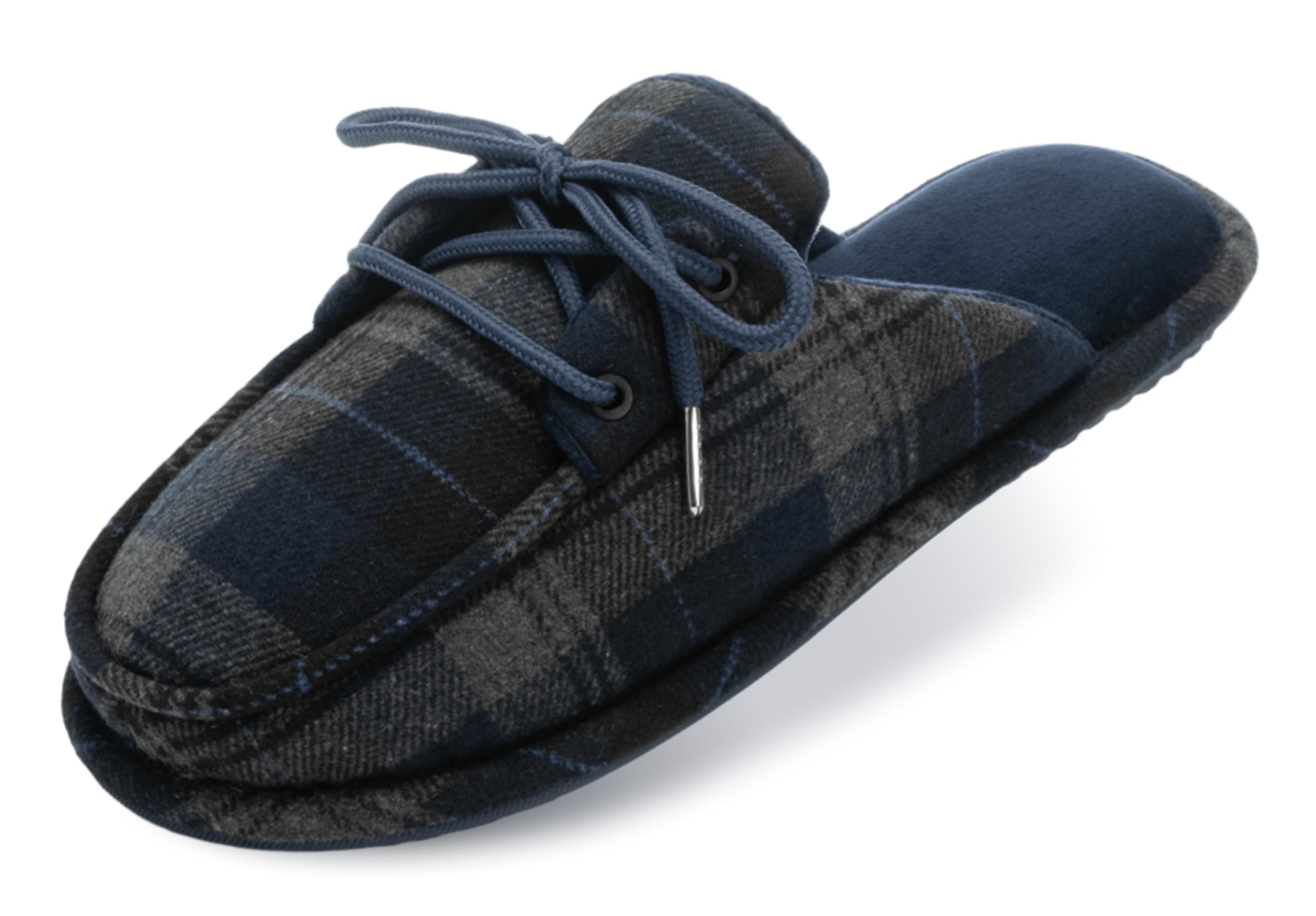 Mens Loafers Slippers Memory Foam Warm Slip On Non-Slip Indoor Outdoor Fuzzy House Shoes with Tie Gifts for