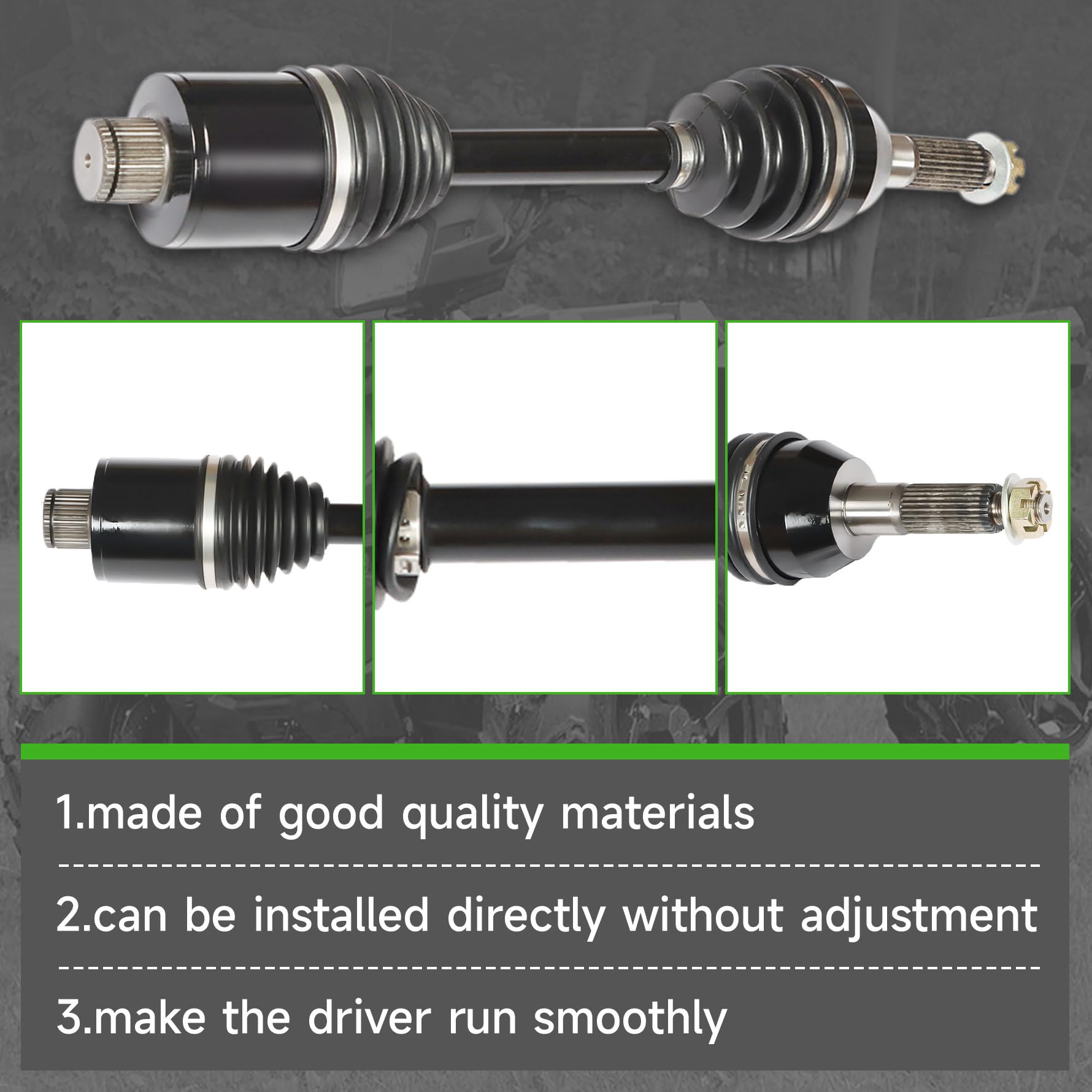 munirater Paquete de 2 ejes de transmisión trasero de alta resistencia para Polaris Sportsman 400 500 600 700 800 2003 2004 2005 1380240