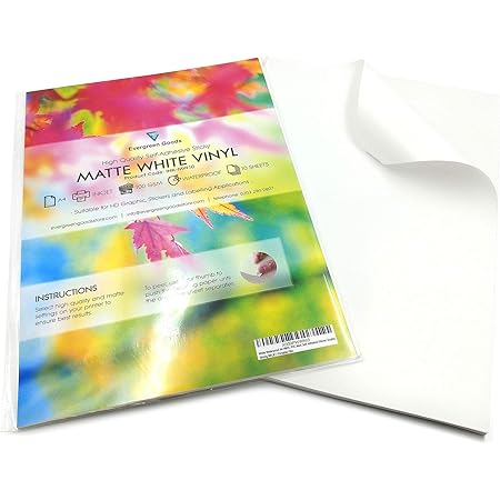 20 Sheets White Waterproof A4 Vinyl Matt Self Adhesive Sticker Quality Inkjet Printable