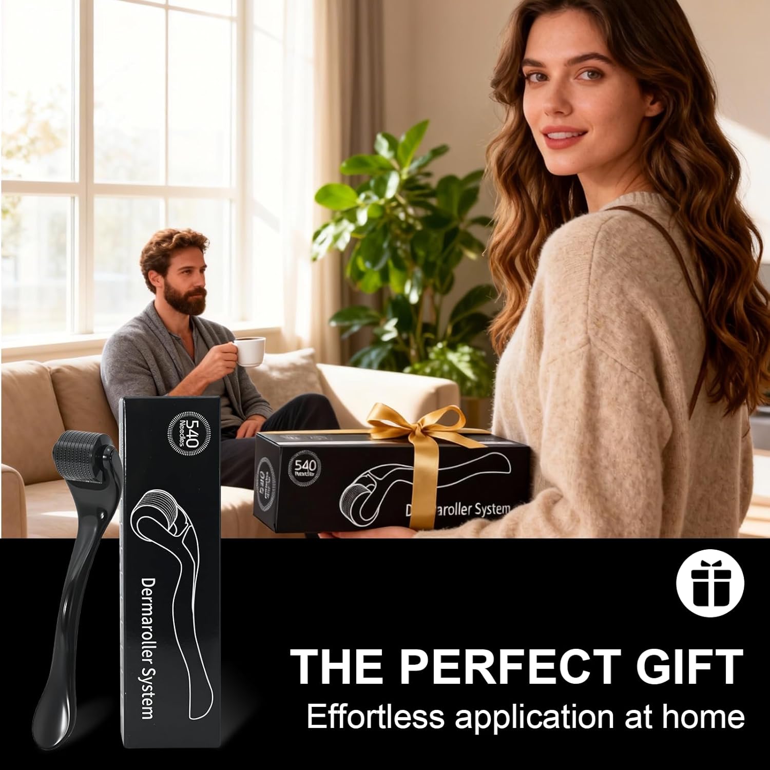 Derma Roller 540 Stainless Steel Black Microneedling Roller Facial Skin Care Home Use for Face Beauty Massage Tools - Image 7