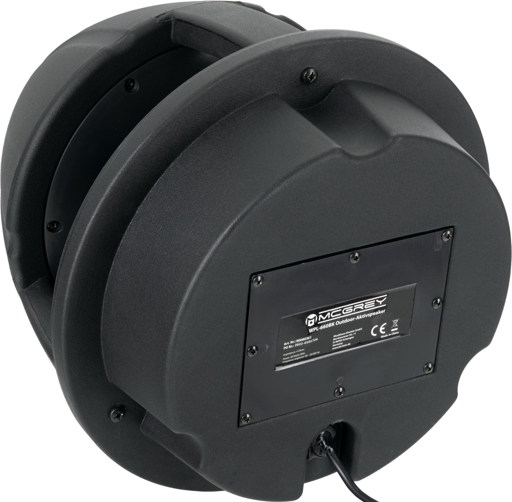 McGrey WPL-660BK BT 360° Outdoor-Lautsprecher Paar - 2 aktive 2-Wege Garten-Lautsprecher - Bluetooth®-Reichweite: ca. 10 Meter - 360° Schallverteilung - Wasser- und UV-resistent (IP56) - Schwarz