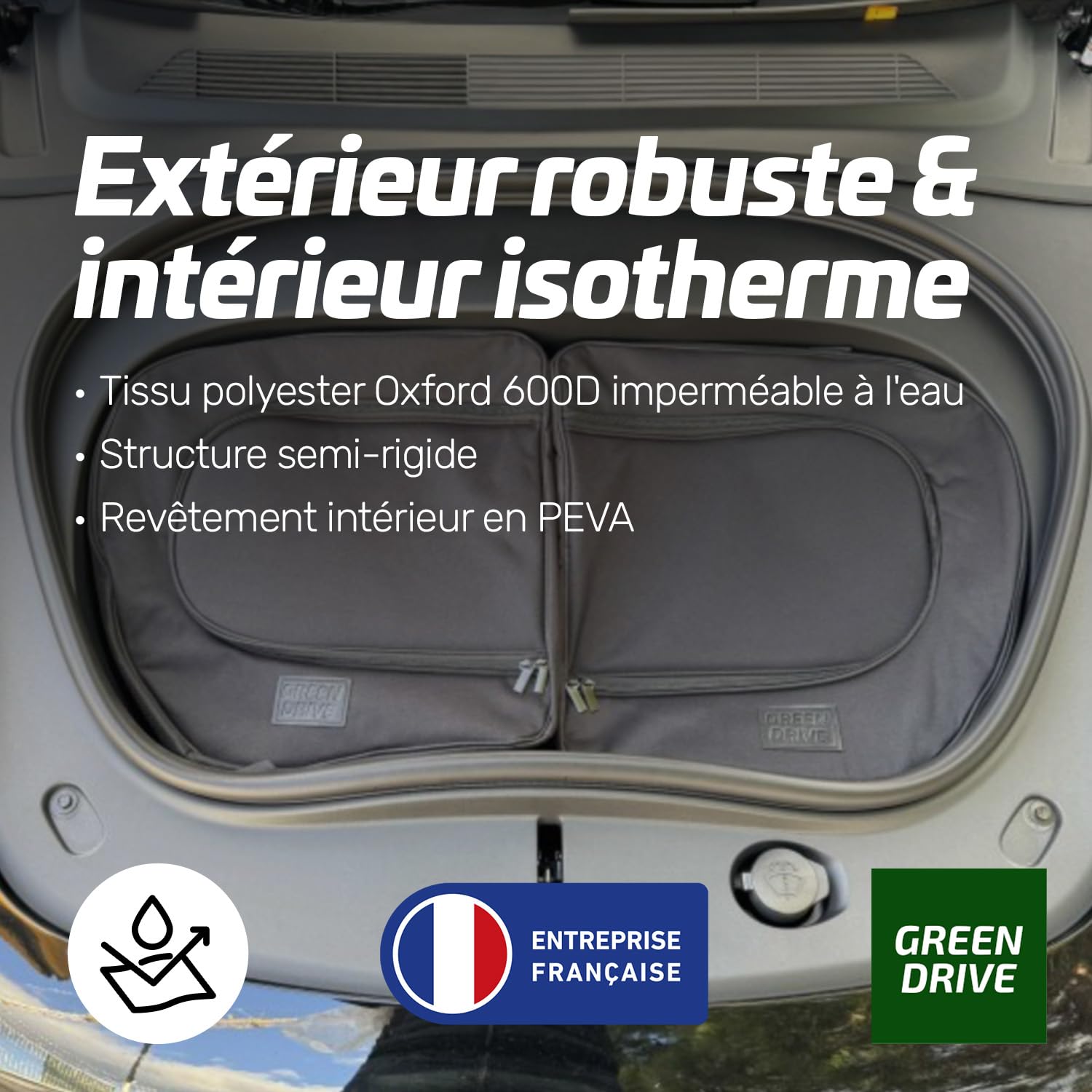 Glacières de Coffre Avant Tesla Model Y 2021 à aujourd’Hui – Lot de 2 – Rangement et Transport sécurisés – Pratiques et efficaces