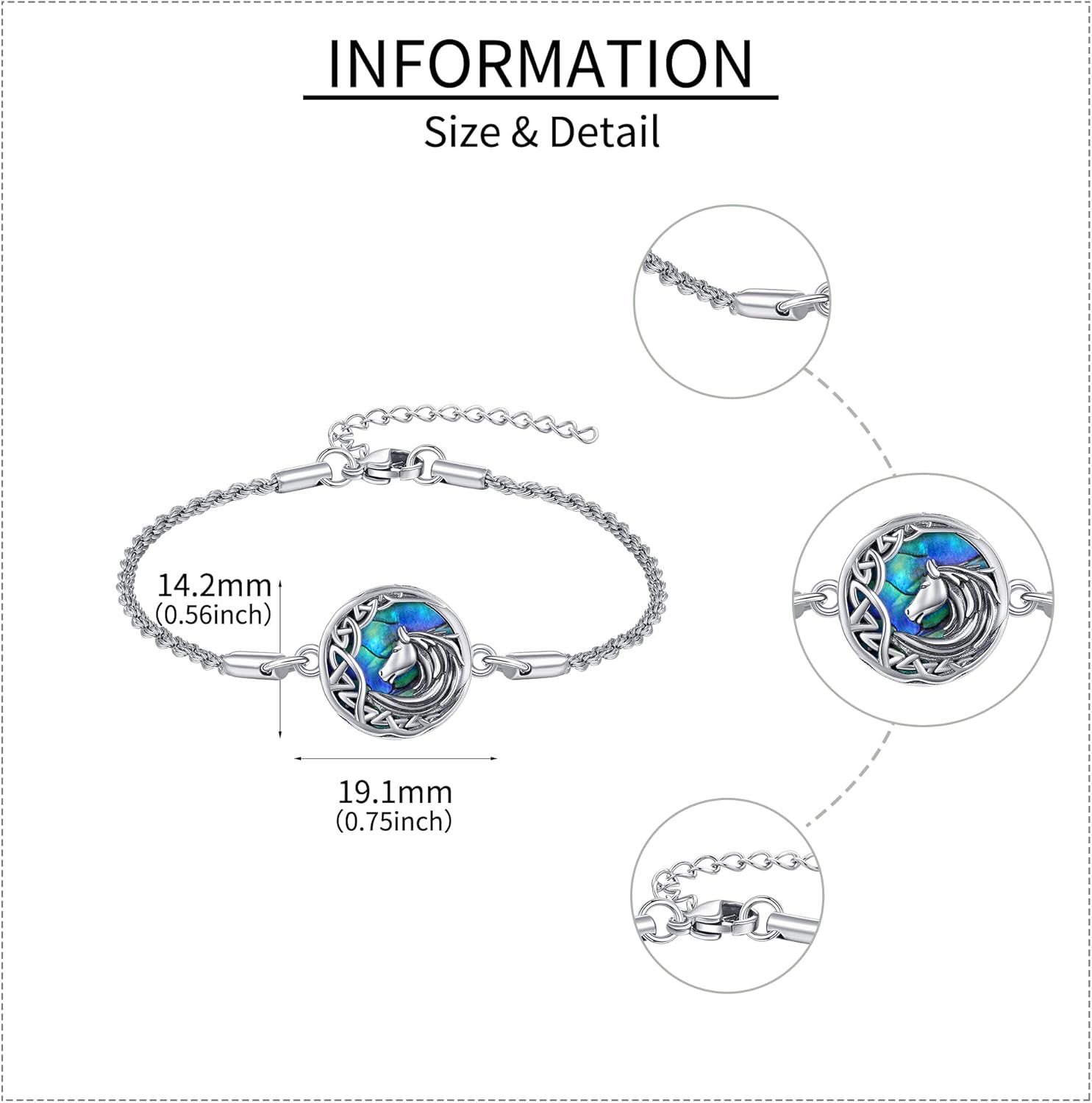 YAFEINI Horse Urn Bracelet For Ashes 925 Sterling Silver Horse Memorial Cremation Jewelry for Women