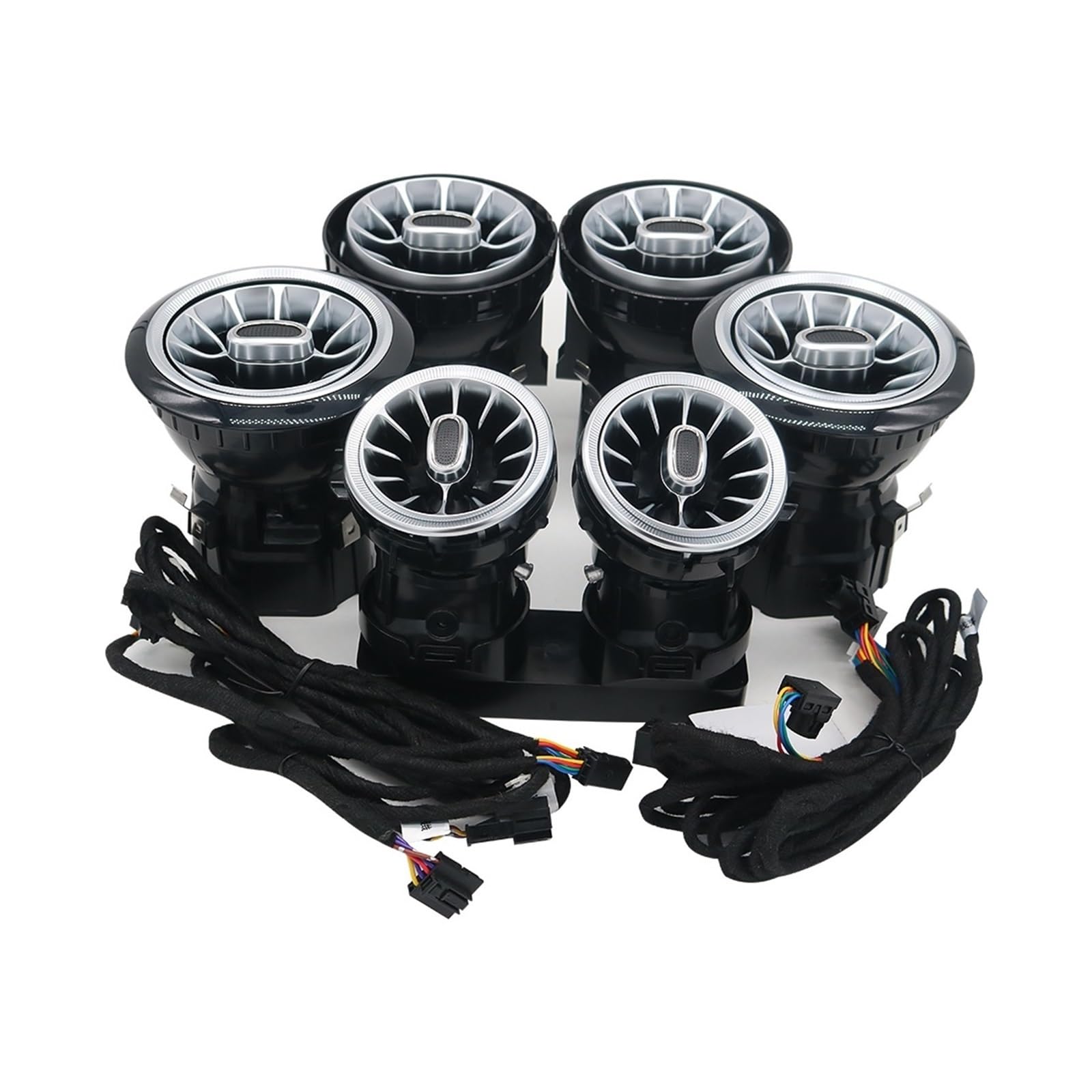 XCZPRKMXY 8/64 Ambient Light LED Vents Compatible with Mercedes Benz G-Class AMG W463 W463A G63 G550 G500 Compatible with Turbine Shape Air Outlet Nozzle Refit(Front Rear Vents)