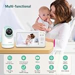 OKAIDI Baby Monitor with Camera and Sound, 15.2 cm IPS Extra Large Screen with 30 Hours Battery, 300 m Range, Without WiFi, Night Vision, 2-Way Talk, Remote Panoramic Camera, Camera