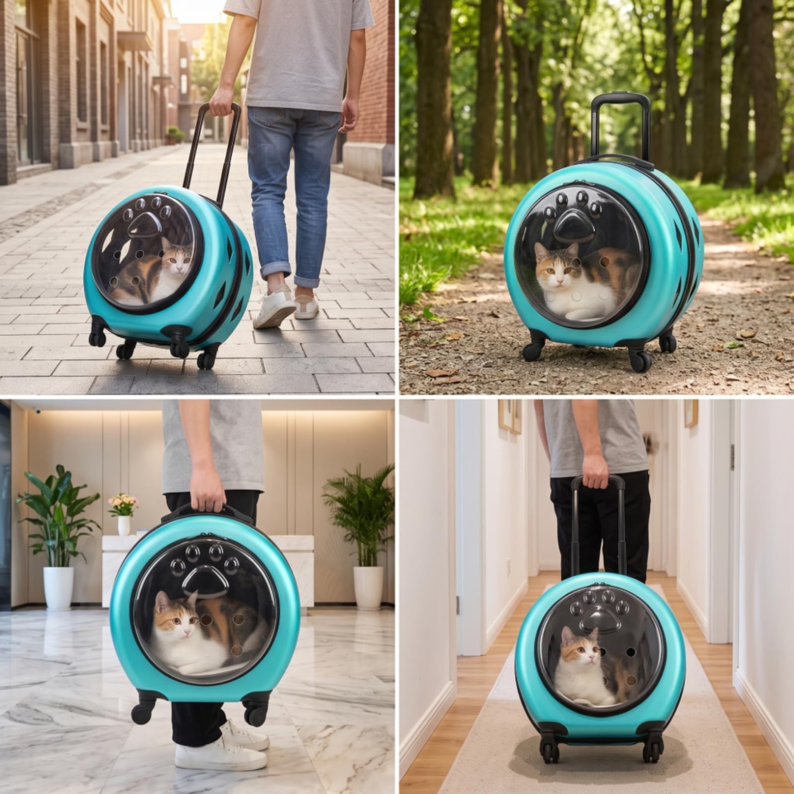 rockible Transportín con Ruedas Amplio Transportín con Asa Telescópica Reforzado para s Pequeños, Viajes, Amarillo