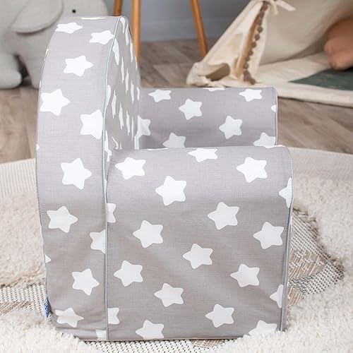Miniatura 5 de Delsit Silla para niños pequeños y sillón para niños, silla de espuma sin marco de tamaño europeo con funda extraíble, sillas de lectura perfectas