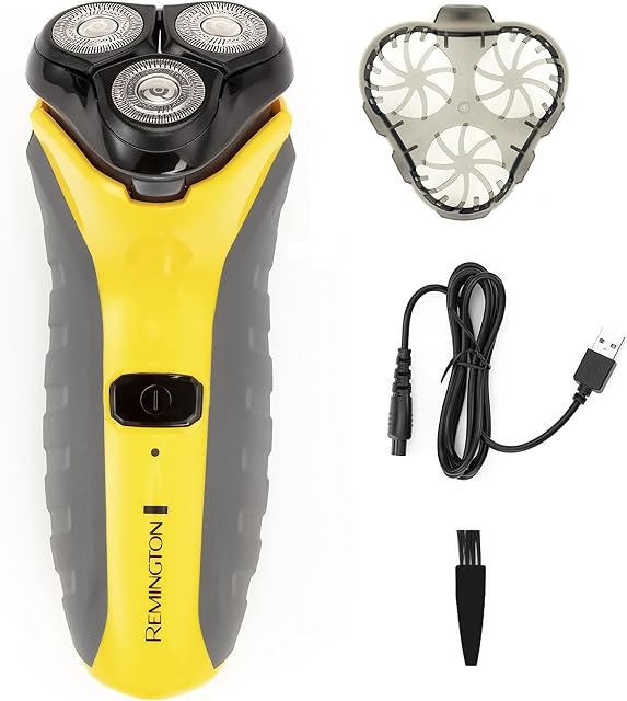 Remington Virtually Indestructible Cordless Electric Shaver for Men - 100% Waterproof Rotary Electric Razor with Pop-Up Trimmer and USB Charging, PR1855