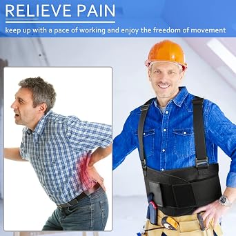 Back Brace Lumbar Back Support Belt for Women and Men - Lower Back Pain Relief - Heavy Lifting Support with Removable Adjustable Belt for Moving and Warehouse,M/L(30-37)