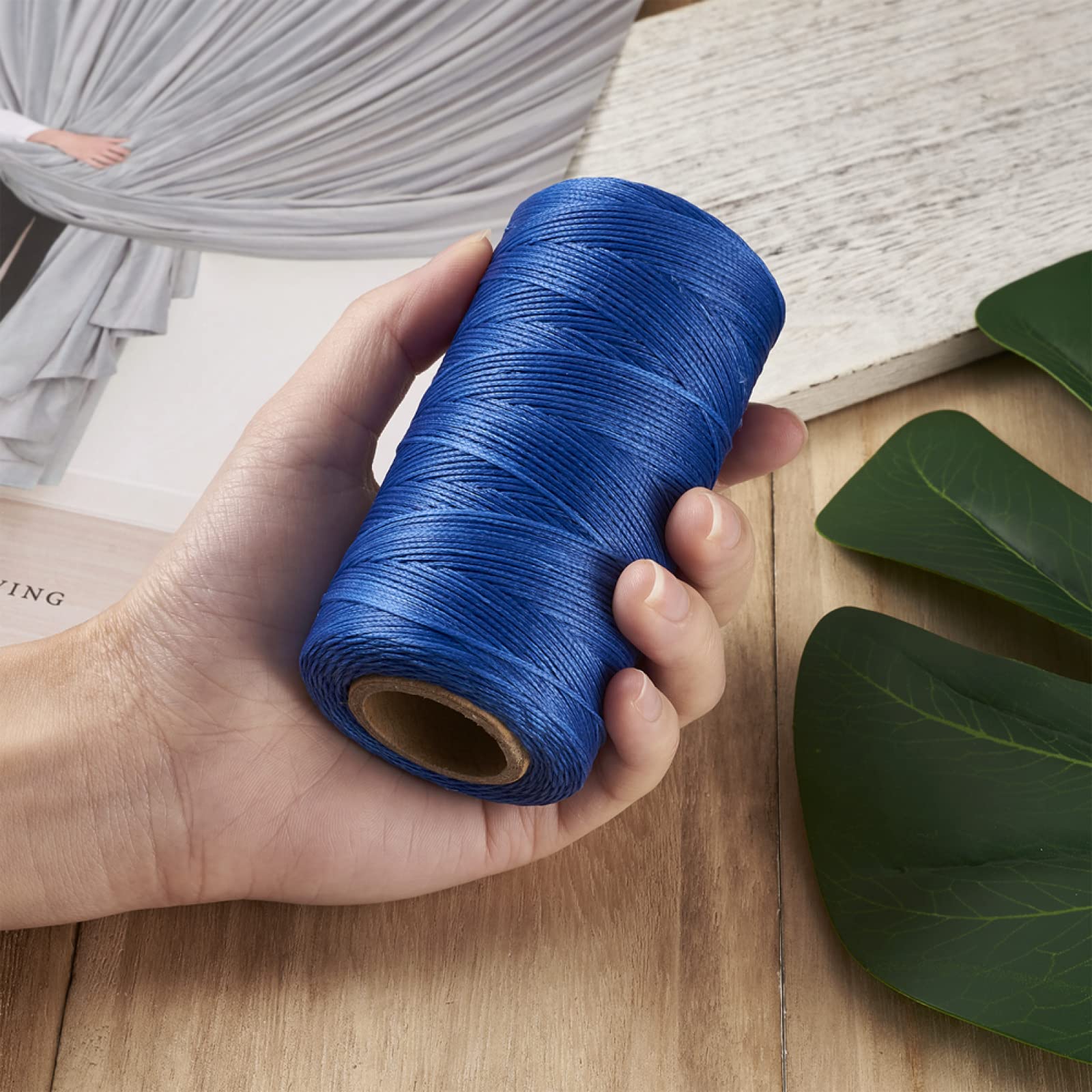 Beadthoven 284.33 Yards 1mm Waxed Polyester Cords Waxed Macrame Rope