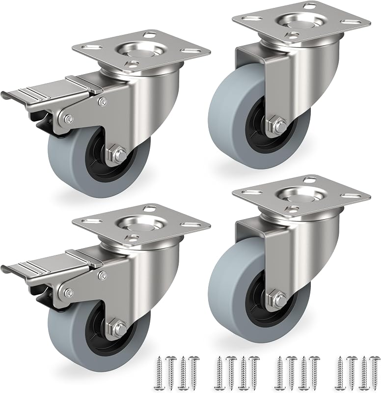 RAVN HAMAN 4db Forgó Kerék 50mm Fékes Görgő 35kg Terhelhetőség Bútor Görgő