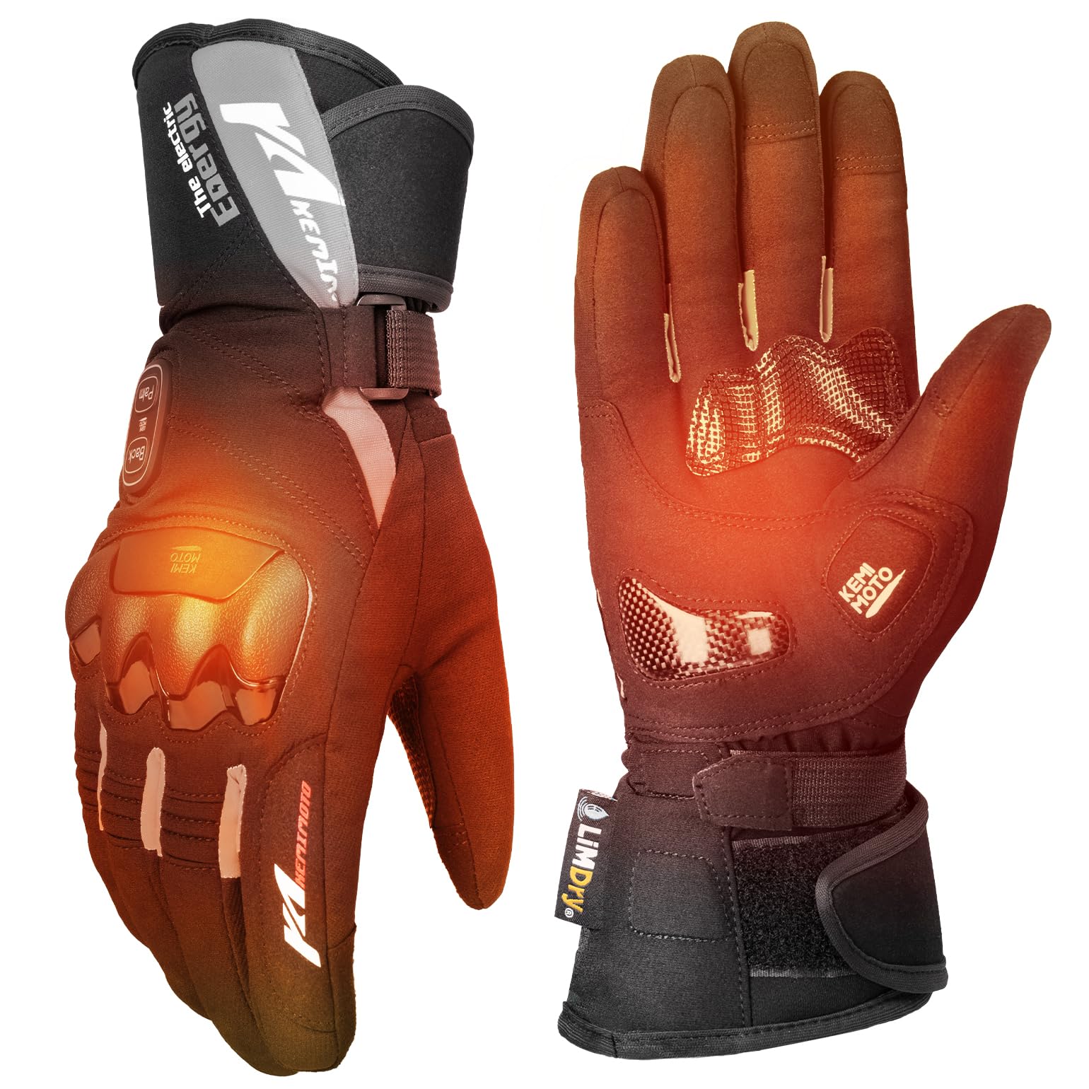 Gants Chauffants, 7,4V 3000mAh*2 Gants Chauffants De Moto Pour Hommes Et Femmes, Gants Chauffants électriques Rechargeables USB Imperméables Avec 3 Niveaux De Chauffage Pour Moto, Cyclisme, Ski