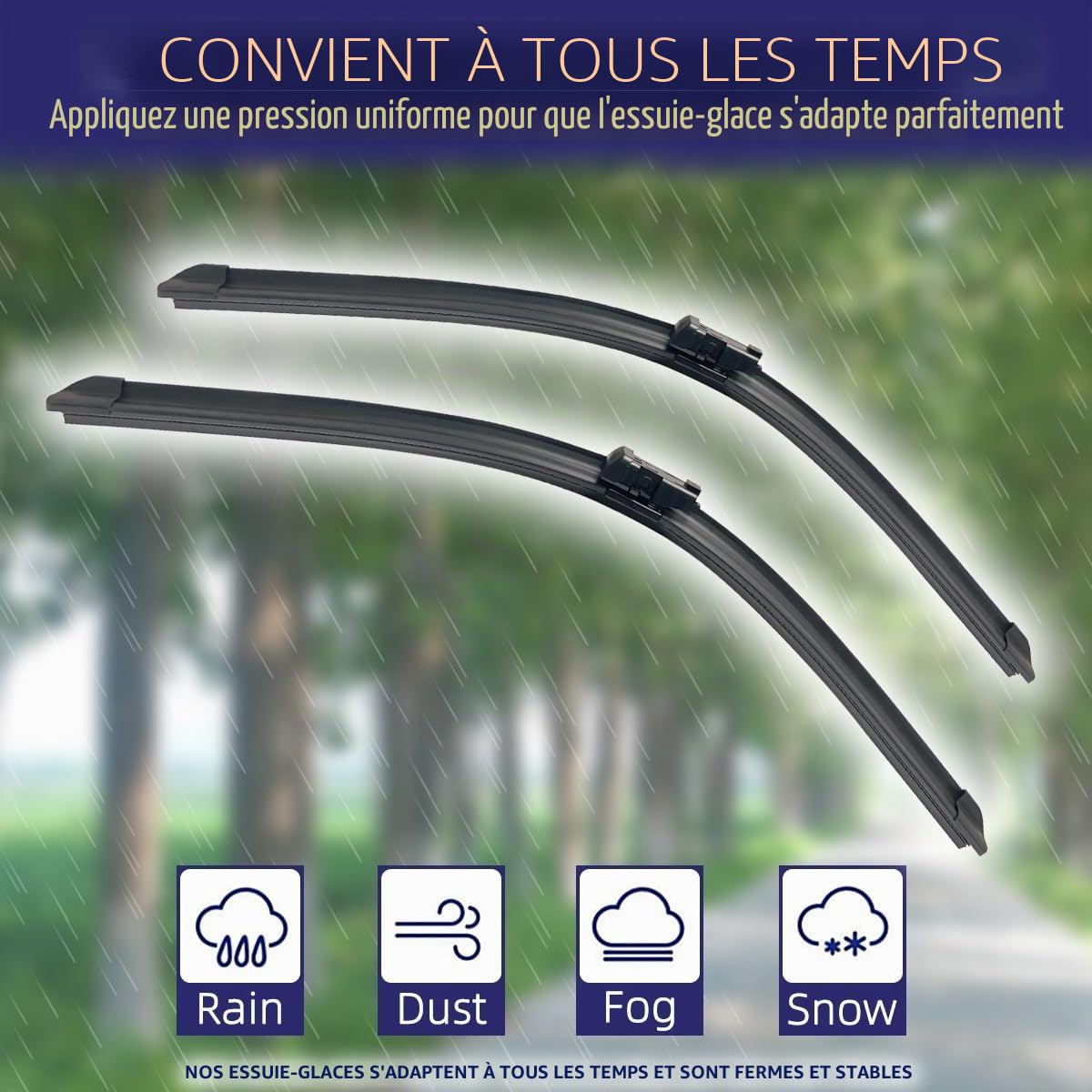 Essuie-glace de voiture compatible avec Fiat Panda MK3 2012-2019 Balais d'essuie-glace avant et arrière de voiture Essuie-glaces en caoutchouc souple Pare-brise automatique 24"+15"+11"2016 2017 2018 (