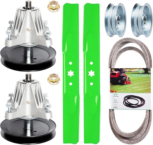 42 Inch Mower Deck Rebuild Kit Fit for MTD Cub Cadet XT1 LT42 XT2 LX42 XT1-LT42 XT2-LX42 Craftsman T8000 Parts Spindle 918-06976A Blades 742-04308 Idler GY22082 Belt 754-05021