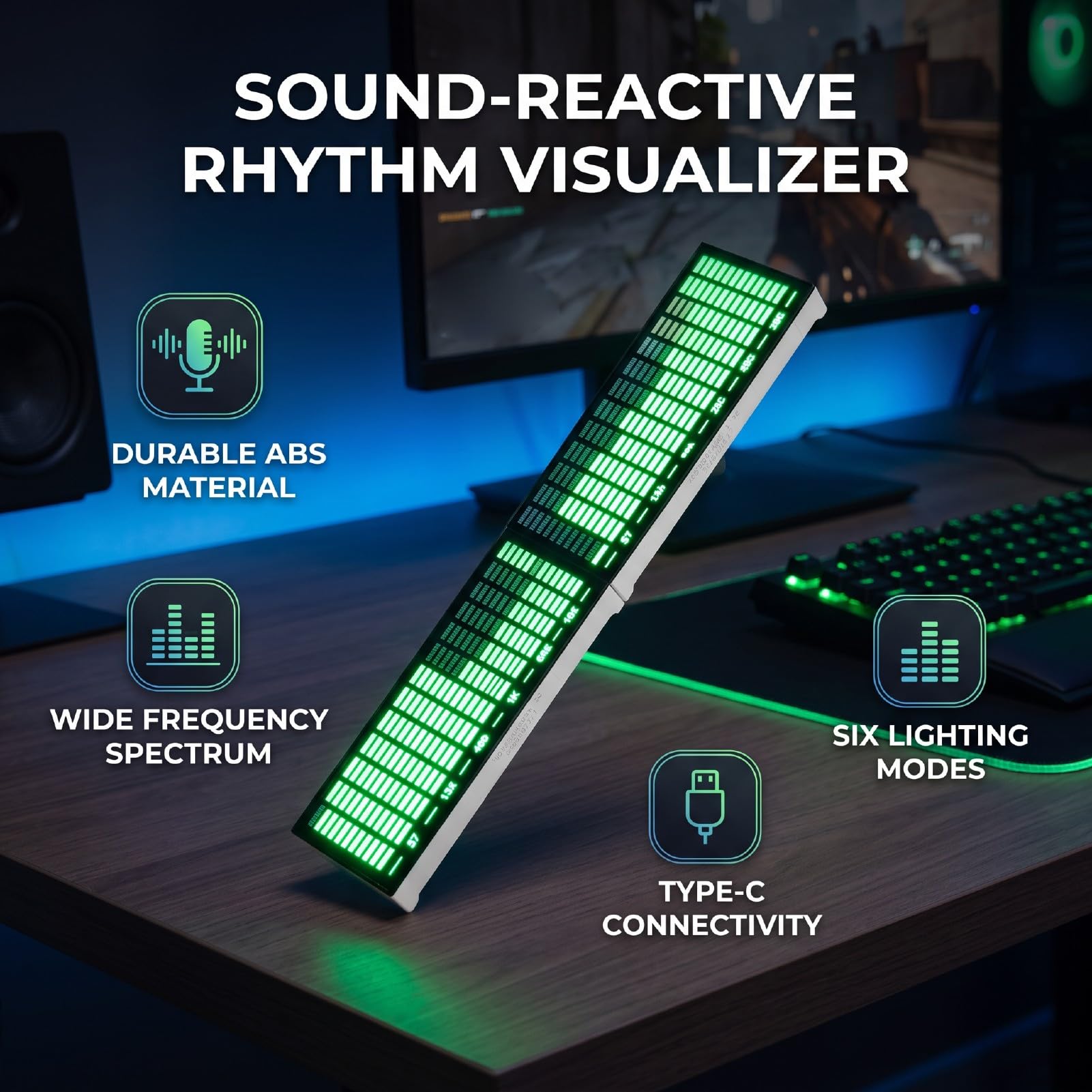 Analizator Widma Audio, Wizualizator Muzyki LED 57 Hz-16 KHz