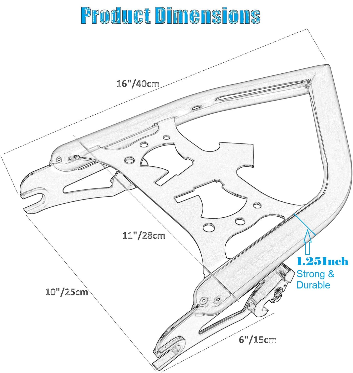 Abnehmbarer Gepäckträger für Harley Touring Modelle 2009–2024, Schwarz