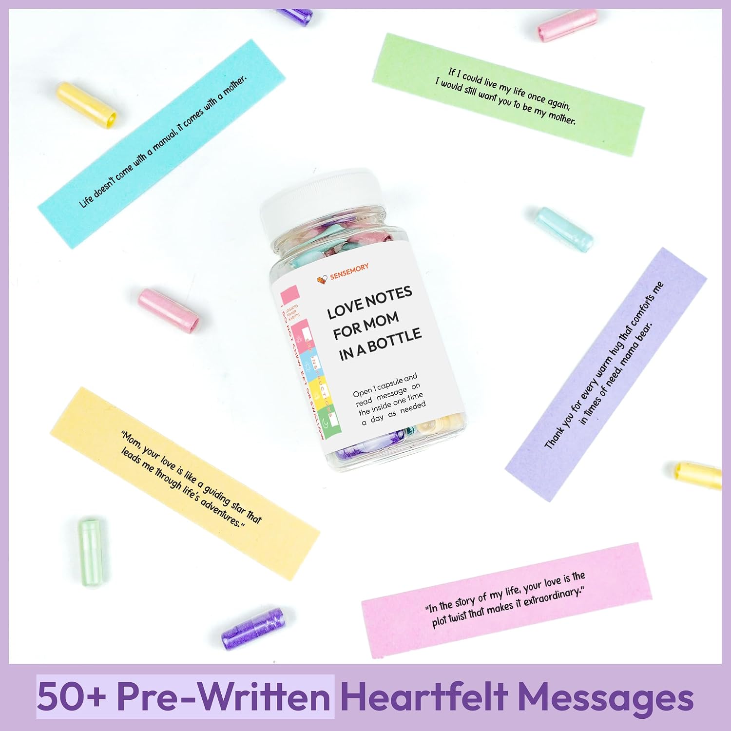 50+ Love Notes for Mommy in a Bottle, Mothers Day Gifts, Sentimental & Appreciation Gift for Mom, Mothers Birthday Gifts from Daughter, Son, I Love You Mum, Best Mom Ever image 3