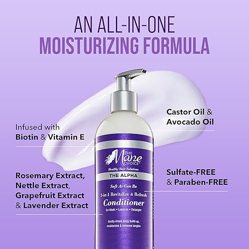 Miniatura 4 de The Mane Choice The Alpha Acondicionador 3 en 1 lavado conjunto, acondicionador y desenredante, refresca y revitaliza, acondicionador hidratante,