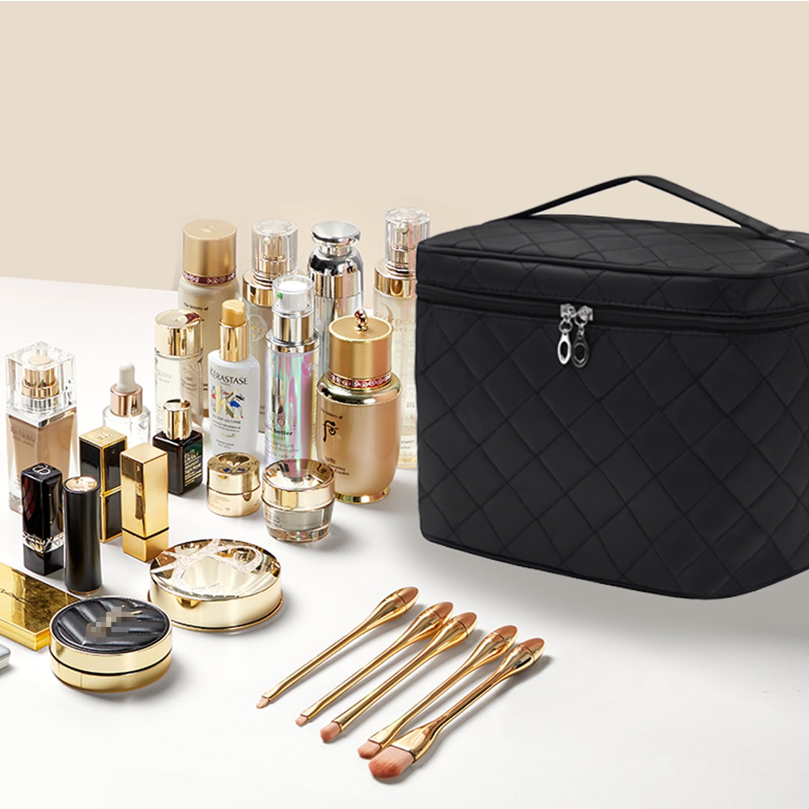 Astuccio per trucchi, grande borsa cosmetica,astuccio da toilette pieghevole impermeabile multifunzione,per vacanze campeggio bagno