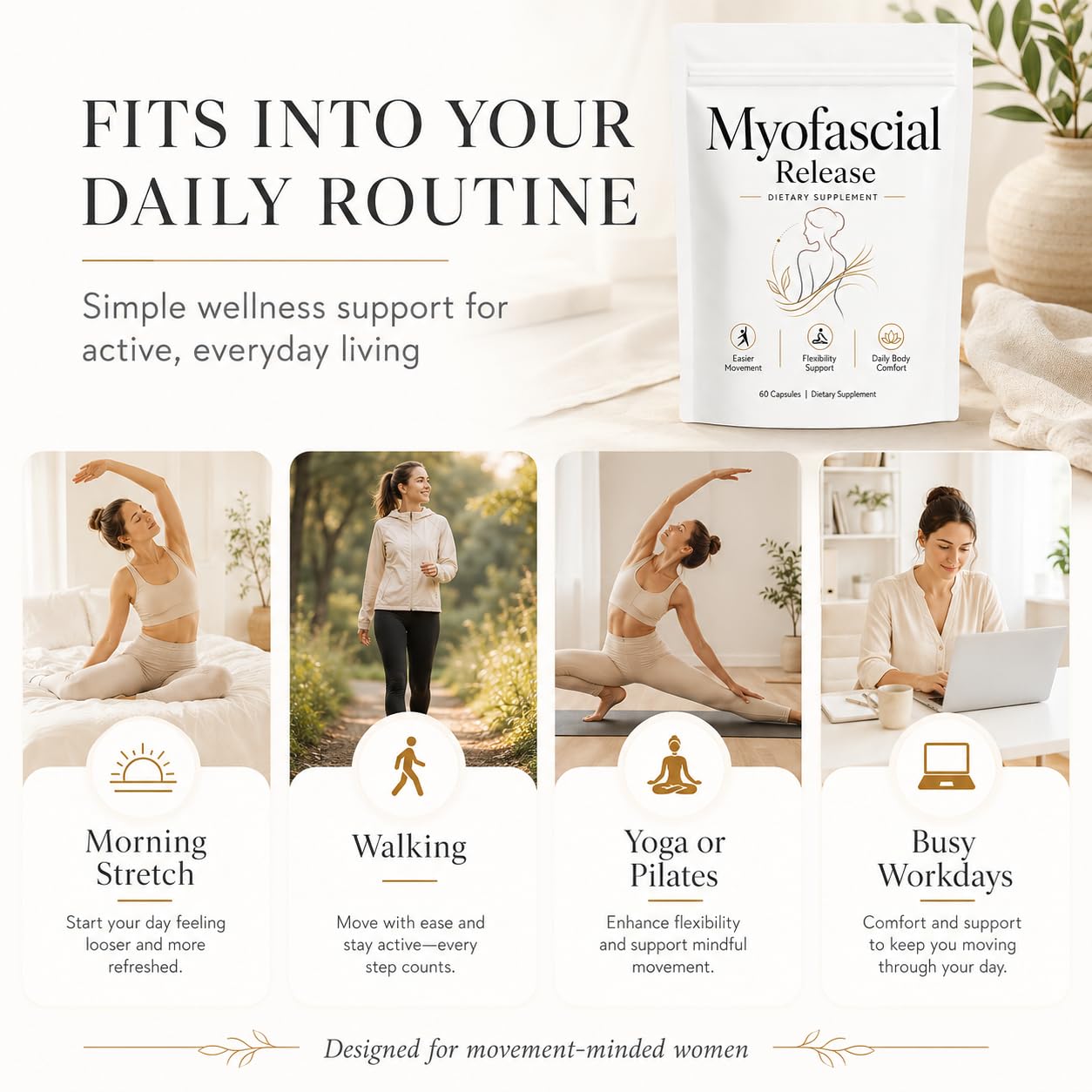 Myofascial Release Supplement, Myofascial Release Capsules with Hyaluronic Acid, Silica, Serrapeptase, Boswellia, Bromelain, Gotu Kola | Restores Flexibility & Mobility, 60 Capsules — Amazon image 6
