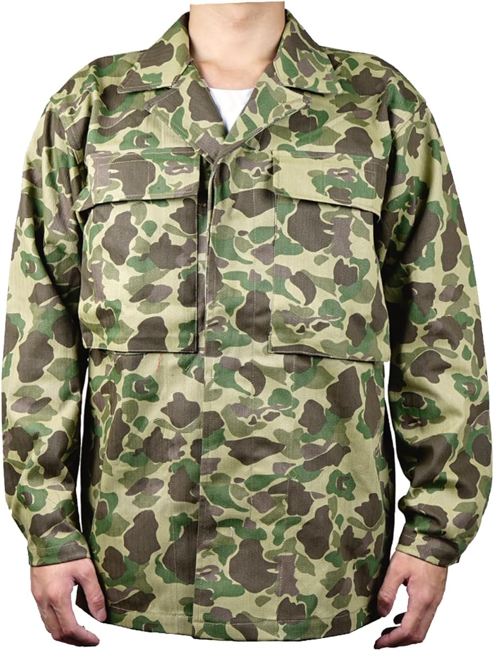 WW2 Duck Hunter Camo Jackets Vintage Men HBT Cotton Coats WWII US M42 Spot Pattern Camouflage Field Uniform