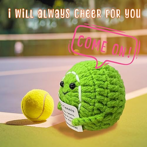 Miniatura 3 de Divertida pelota de tenis de ganchillo, regalos para los amantes del tenis, regalos de cumpleaños para hombres, mujeres, jugadores de tenni, apoyo