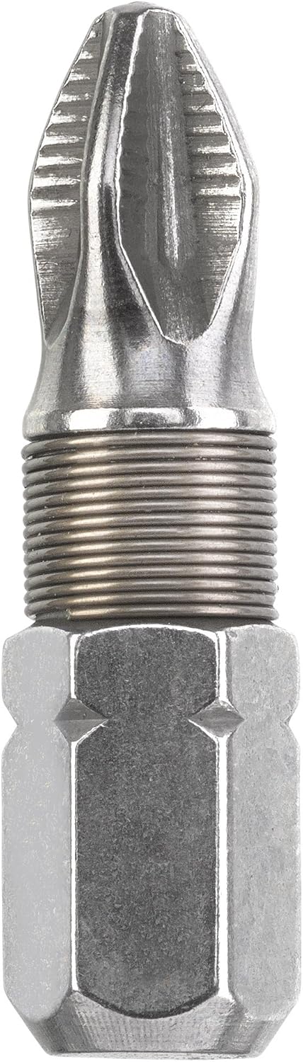 kwb 25mm PZ1 Inox Bit Set for Stainless Steel Screws Mega Grip Ribs, 1/4'' Hex Shank, Multicolor, PZ 1
