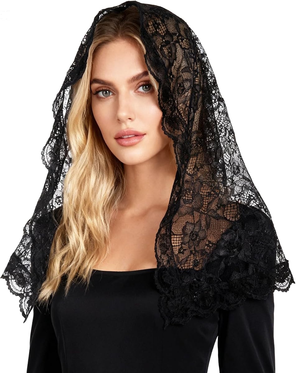 Velo de encaje bufanda mujer iglesia boda velos Mantilla cubierta de cabeza