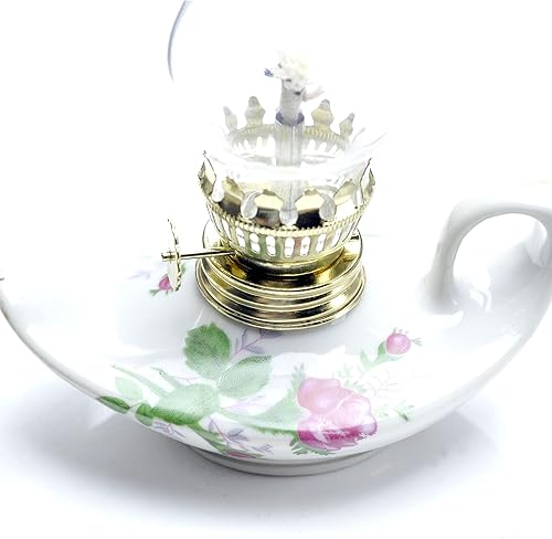 Miniatura 7 de Lámpara de porcelana y vidrio de queroseno lámpara de aceite de mesa