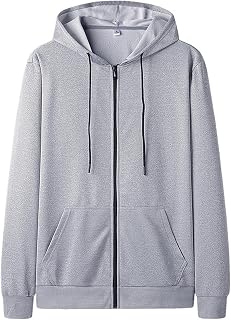 Duohropke Men's Hoodie Sweat Jacket Hooded Jacket Hoodie with Zip Hoodie with Zip Colour Variations Hooded Jacket Hoodie with Zip