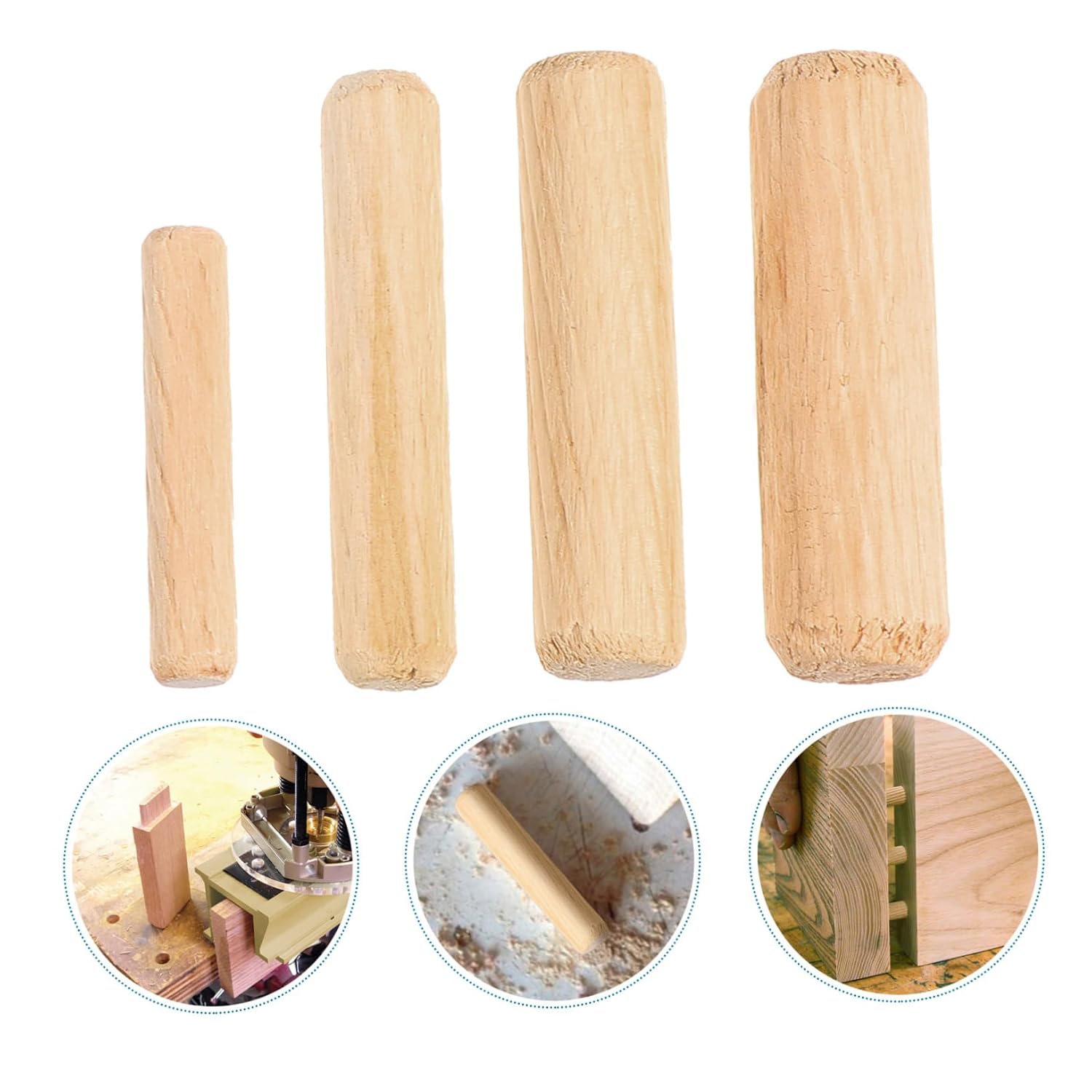 Wooden Dowel Rod Connectors 500 Pcs Fluted Dowel Pegs Round Wood Needles Dense Hardwood Furniture Assembly