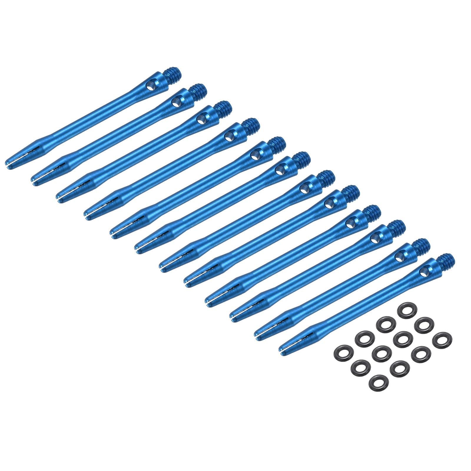 PATIKIL Aluminum Dart Shafts 48mm, 12 Pack 2BA Thread Dart Stems Replacement Accessories with Rubber Rings for Steel Tip, Sky Blue