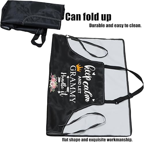 Miniatura 5 de PXTIDY Delantal de cocina Grammy Keep Calm And Let Grammy Handle It Divertidos Delantales para regalo de inauguración de la casa Grammy