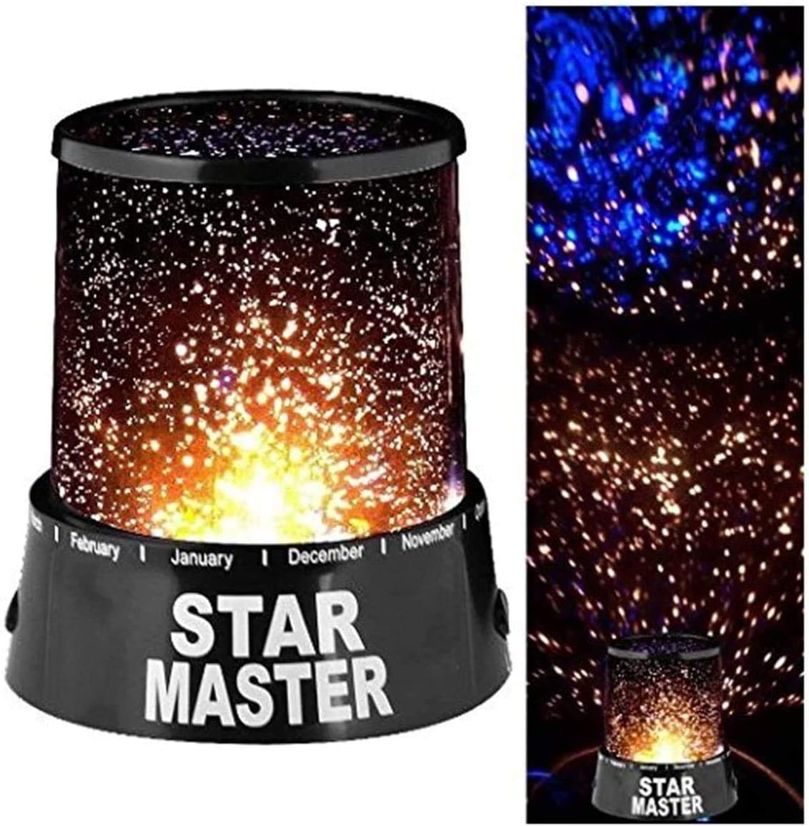 Star Master Night Light Room Projector Black/Silver 10.9x10.9x11.5centimeter